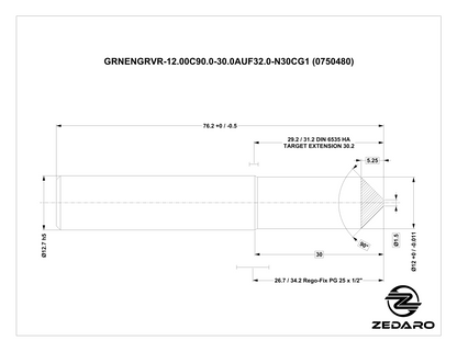 Zedaro GRNENGRVR-12.00C90.0-30.0AUF32.0-N30CG1 (0750480)