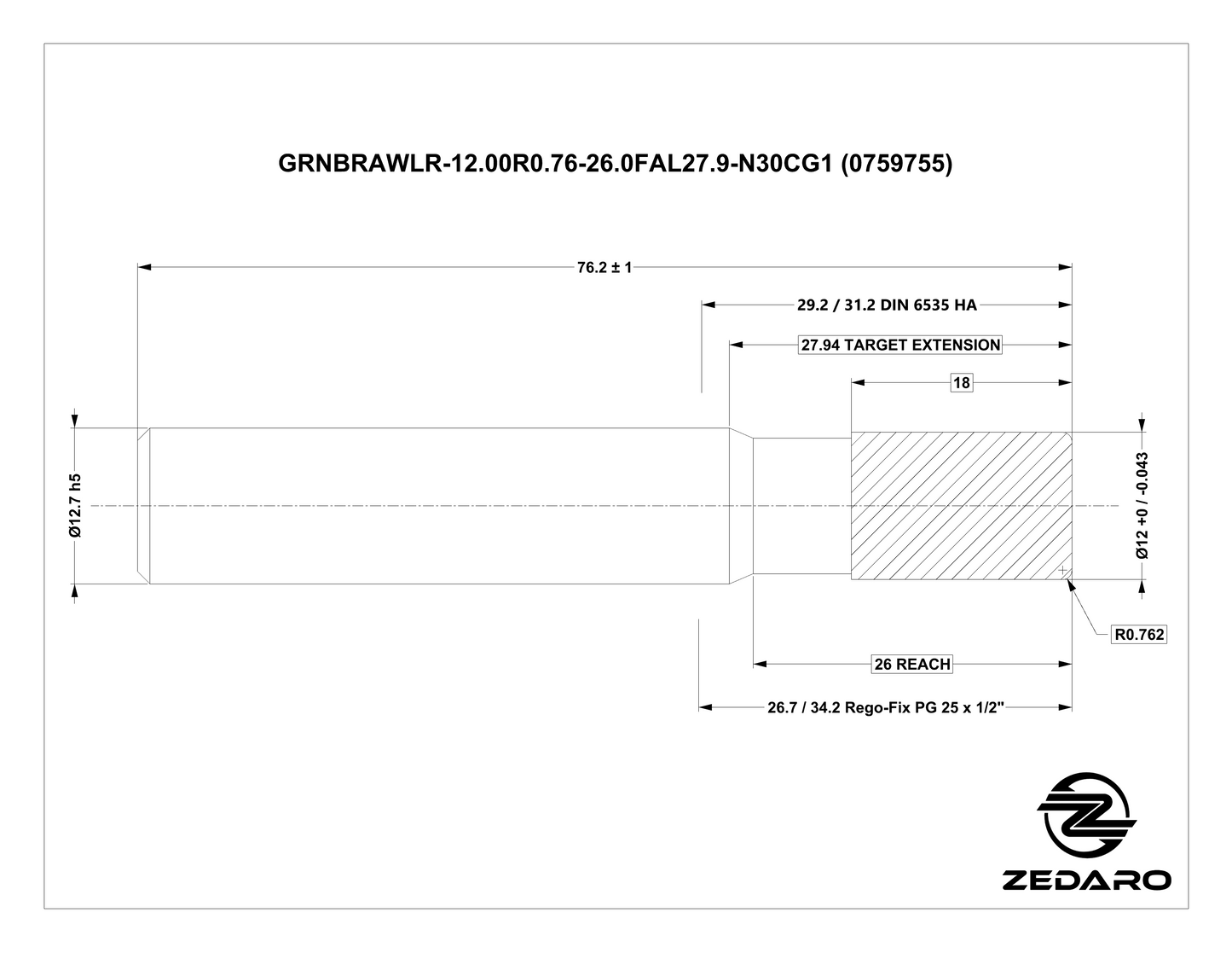 Zedaro GRNBRAWLR-12.00R0.76-26.0FAL27.9-N30CG1 (0759755)