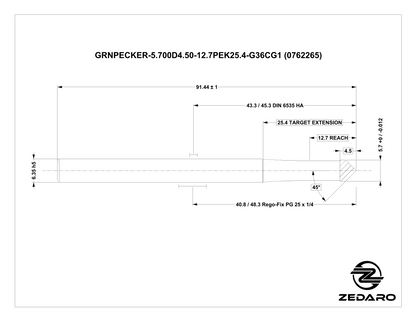 Zedaro GRNPECKER-5.700D4.50-12.7PEK25.4-G36CG1 (0762265)