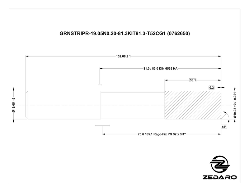 Zedaro GRNSTRIPR-19.05N0.20-81.3KIT81.3-T52CG1 (0762650)