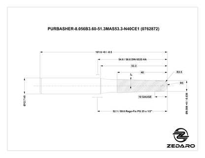 Zedaro PURBASHER-8.056B3.60-51.3MAS53.3-N40CE1 (0762872)