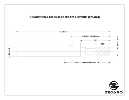 Zedaro GRNSHREDR-6.000R0.00-20.0ELA20.0-G25CG1 (0764461)