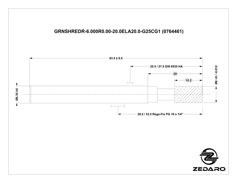 Zedaro GRNSHREDR-6.000R0.00-20.0ELA20.0-G25CG1 (0764461)