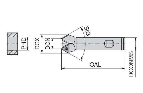 Ceratizit COUNTERSINK TOOL KWS-M20 CoreLine Insert 90° WPS 3019637000 (0756416)