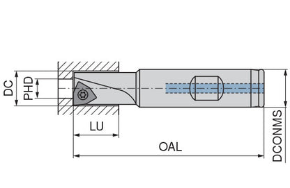 Ceratizit COUNTERSINK TOOL KWZ-M-8-K1 CoreLine Insert 180° WPS 3019801500 (0756424)