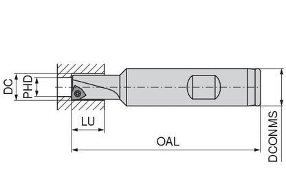 Ceratizit COUNTERSINK TOOL KWZ-M5-K1 CoreLine Insert 180° WPS 3019801000 (0756422)