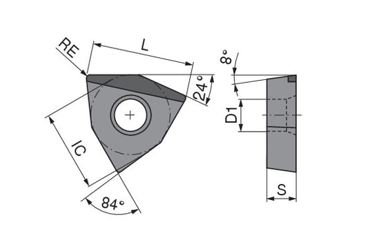 Ceratizit WOEX 06T304FNN_A12 CTDPU20 CoreLine - PCD Drilling indexable Insert - 1082410100 (0707369) [SKU:1082410100]
