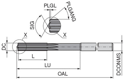Ceratizit 6A0603-08100.H7.0330.0710.R06.HA.B375 CoreLine NC Machine reamers, Sim. DIN 8093-A NC 100H 4043508100 (0775386)