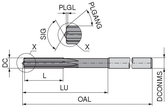 Ceratizit 6A0603-07980.H7.0330.0750.R06.HA.B375 CoreLine NC Machine reamers, Sim. DIN 8093-A NC 100H 4043507980 (0775379)