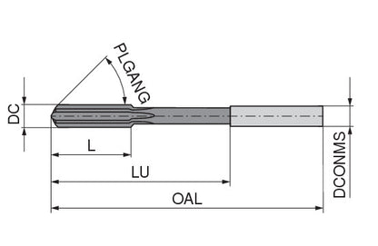 Ceratizit N.05.50.H7.A.~DIN8093.K10 Machine reamers, Similar To 8093-A / -B 40400055 (0751242)