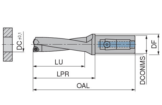 Ceratizit KUB Trigon W2924/25/75 25x56 R38; KOMET - Indexable Insert Drill 1089325012 (0757123)