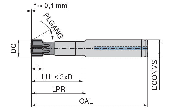 Ceratizit D008.0200M H7 ASG3000 Monomax - High-speed reamers, Short 4062508020 (0760702)