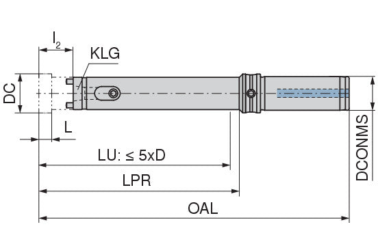 Ceratizit TS Holder DAH Zero Cyl 22,00-26,99 Long KOMET REAMAX Holder 4050602799 (0753539)