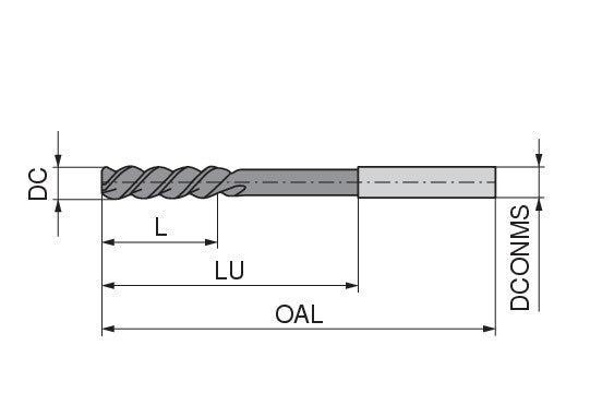 Ceratizit S.01.00.H7.C.DIN212 Quick Spiral Machine reamers, 212-C 40155010 (0749974)