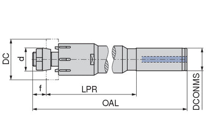 Ceratizit RING HOLDER CYL 60.60-70.59 LONG CoreLine Cutting For Through Hole Machining 4089307199 (0756055)