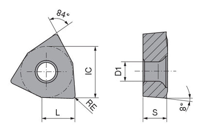 Ceratizit WOEX 040304-01 BK62 CoreLine Carbide Drilling indexable Insert 1082120401 (0757447)