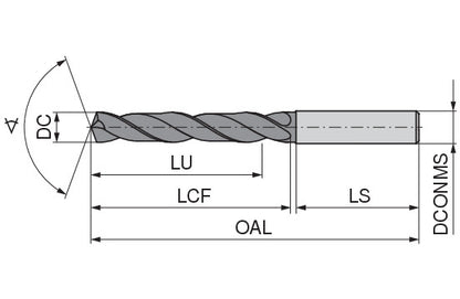 Ceratizit 1A0012-10800.m7.5XD.140.R02.HA.C95 CoreLine High-performance drill, DIN 6537 WPC UNI 1171010800 (0745709)