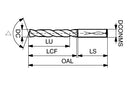Ceratizit WTX-SPEED-VA.15,1.R.12D.IK.HA TI800 High Speed Drill, DIN 6537 1077415100 (0663829)