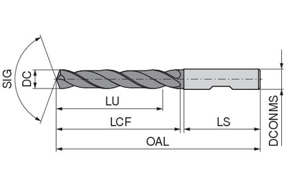 Ceratizit 1A0012-09800.m7.3XD.140.R02.HB.C95 CoreLine High-performance drill, DIN 6537 WPC UNI 1170709800 (0745573)