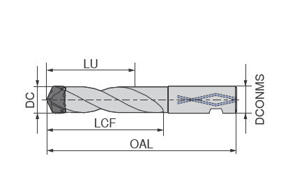 Ceratizit WTX-CHANGE.22,50-23,49.R.3D.HB.25 Holder For Exchangeable Drills 10913225 (0732117)