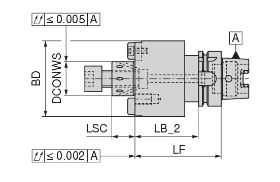 Ceratizit ISO12164-A63.QA.40.100.F CoreLine Shell Mill Adapter 8274524057 (0725284)