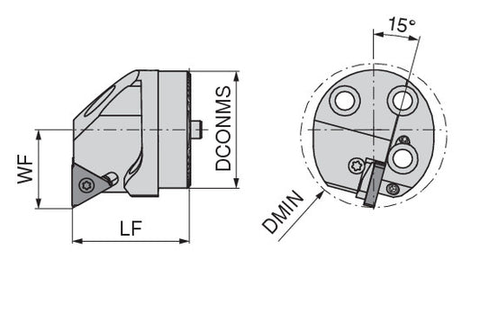 Ceratizit WK25.WSK.25.IR-16 CoreLine Exchangeable Cutting Head For Internal Thread MaxiChange 8416802500 (0735589) [SKU:8416802500]