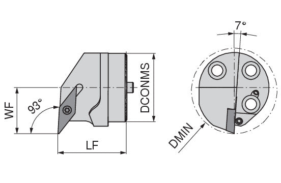 Ceratizit MaxiChange-S - SVUC 93° - Exchangeable cutting head with screw clamping 8417704000 (0735678)