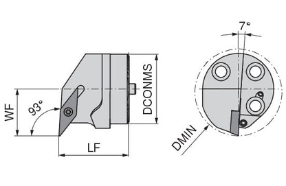 Ceratizit MaxiChange-S - SVUC 93° - Exchangeable cutting head with screw clamping 8417704000 (0735678)