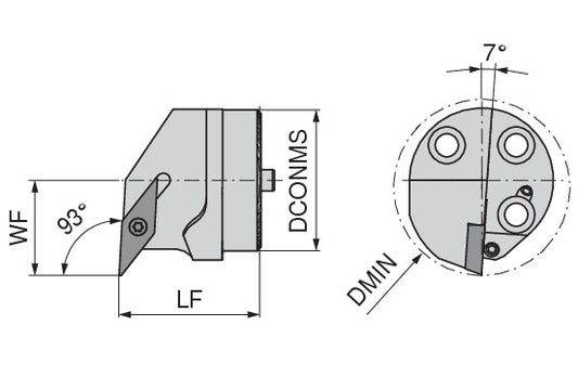 Ceratizit WK40.WSK.SVUCR.40-16 CoreLine 93° Exchangeable Cutting Head w/ Screw Clamping MaxiChange 8417704000 (0735678) [SKU:8417704000]