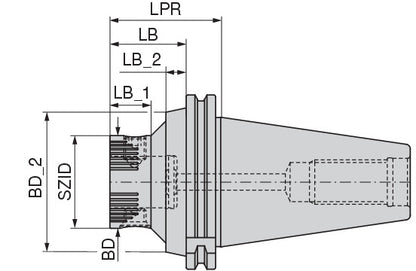 Ceratizit Taper Shank ABS50-ISO40-TSD-DIN69871AD/B HyPower Torsional Vibration Damper 8420704097 (0753474)