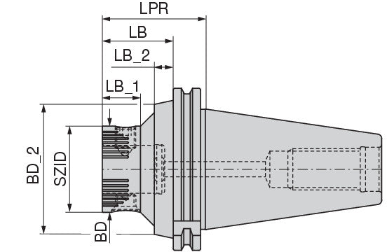 Ceratizit Taper Shank ABS50-ISO50-TSD-DIN69871AD/B Torsional Vibration Dampers With Connection 8420705097 (0753475)
