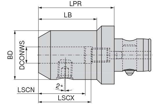 Ceratizit ADAPTOR SLEEVE ABS50-FWD13/1 HyPower Cylindrical Shank Adapter Whistle Notch 8422001397 (0755841)