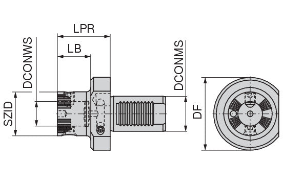 Ceratizit ADAPTOR NC 4020 ABS50 TSD VDI Torsional Vibration Damper With ABS-N Connection 8423155026 (0756146)