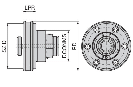 Ceratizit MOUNTING FLANGE HSK 50 KOMLOC CoreLine - HSK-REF 8424100258 (0756186)