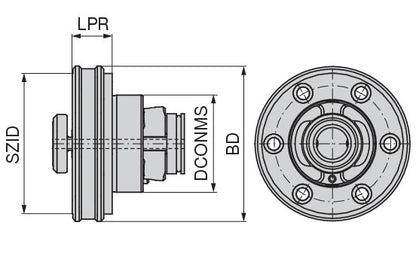 Ceratizit MOUNTING FLANGE HSK 50 KOMLOC CoreLine - HSK-REF 8424100258 (0756186)