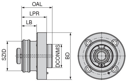 Ceratizit HSK 50 RVF KOMLOC SPINDLE ADAPTOR FLANGE CoreLine - Attachment HSK-RVF 8424150058 (0756185)