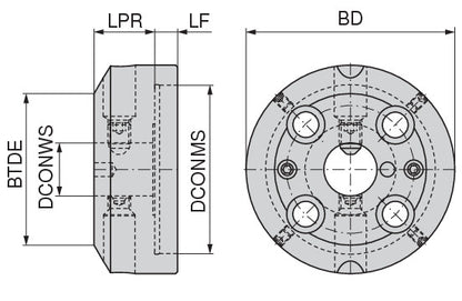 Ceratizit SPINDLE ADAPTOR FLANGE ABS50-VFS30 HyPower Attachment 8424205080 (0755813)