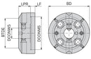 Ceratizit SPINDLE ADAPTOR FLANGE ABS50-VFS30 Spindle Attachment Flange With Connection 8424205080 (0755813)