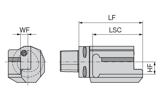 Ceratizit ISO26623-1.80.VKA.0°.L.25.DC PSC Square Shank Holder With DirectCooling 8461632586 (0744854)