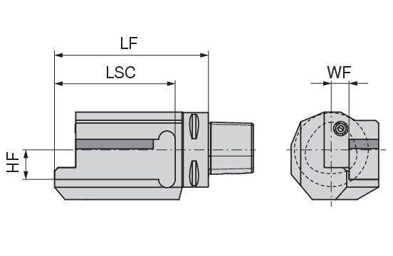 Ceratizit ISO26623-1.63.VKA.0°.R.20/25.DC PSC Square Shank Holder With DirectCooling 8461622593 (0744853)