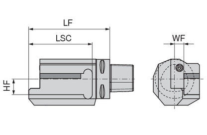 Ceratizit ISO26623-1.63.VKA.0°.R.20/25.DC PSC Square Shank Holder With DirectCooling 8461622593 (0744853)