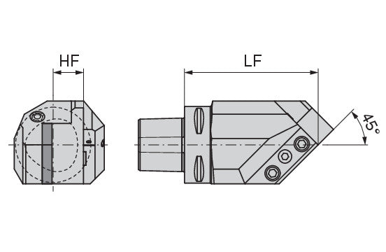 Ceratizit ISO26623-1.50.VKA.45°.L.20.DC PSC Square Shank Holder With DirectCooling 8461612094 (0744850)