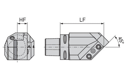 Ceratizit ISO26623-1.50.VKA.45°.L.20.DC PSC Square Shank Holder With DirectCooling 8461612094 (0744850)