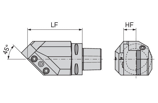 Ceratizit ISO26623-1.50.VKA.45°.R.20.DC PSC Square Shank Holder With DirectCooling 8461602094 (0744848)