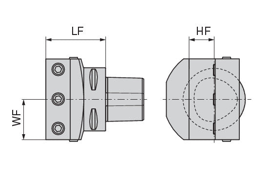 Ceratizit ISO26623-1.40.VKA.90°.N.20.DC PSC Square Shank Holder With DirectCooling 8461662095 (0744856)