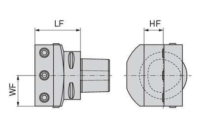 Ceratizit ISO26623-1.40.VKA.90°.N.20.DC PSC Square Shank Holder With DirectCooling 8461662095 (0744856)