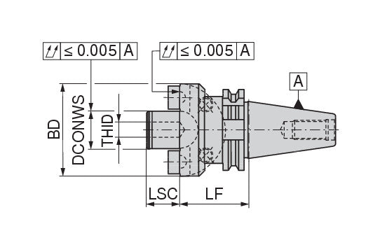 Ceratizit ISO7388-1.A50.MA.40.70 Large Diameter facemill Adapter 8243214078 (0744354)