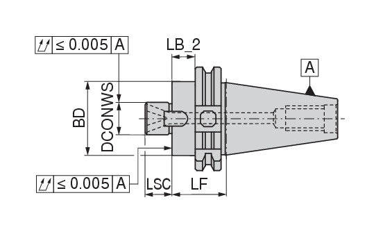 Ceratizit ISO7388-1.AD/B40.QA.27.55.58 Shell Mill Adapter 8274512779 (0744712)