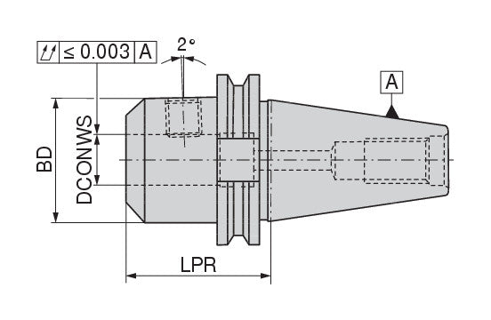 Ceratizit ISO7388-1.AD/B.40.WN.12.50 Cylindrical Shank Adapter (Whistle Notch) 8274211279 (0744540)