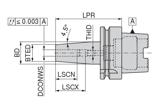 Ceratizit TG.ISO12164.A63.SA.4,5°20.100 Shrink Fit Adapters 4.5° 8040212057 (0744176)